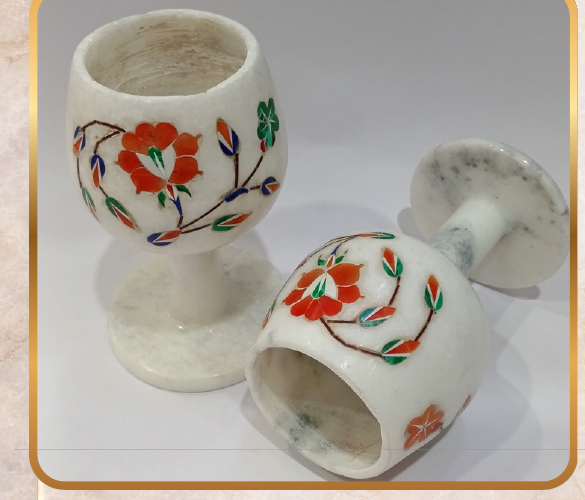 Wine Glass – Inlay Work, Size: Medium