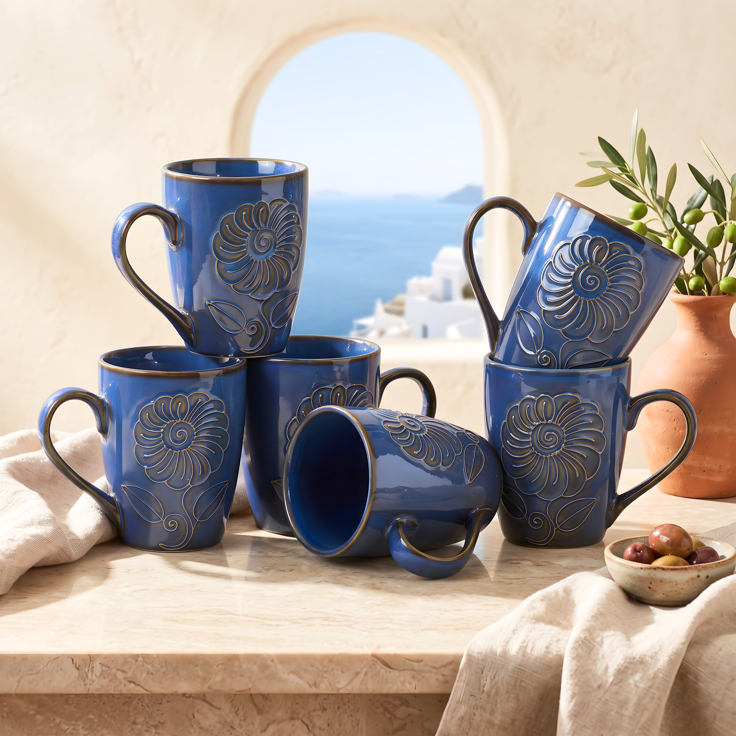 Galaxy Ceramic Mugs — Blue / Gold — Blue / Gold