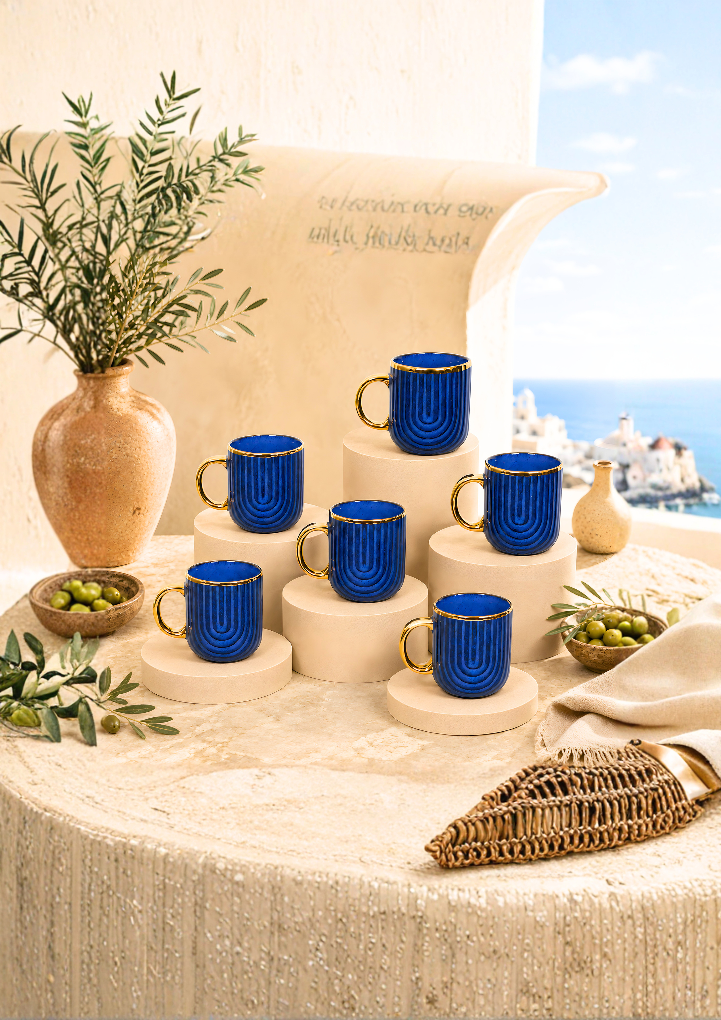 Imperial Blue Ceramic Mugs — Blue / Gold — Blue / Gold