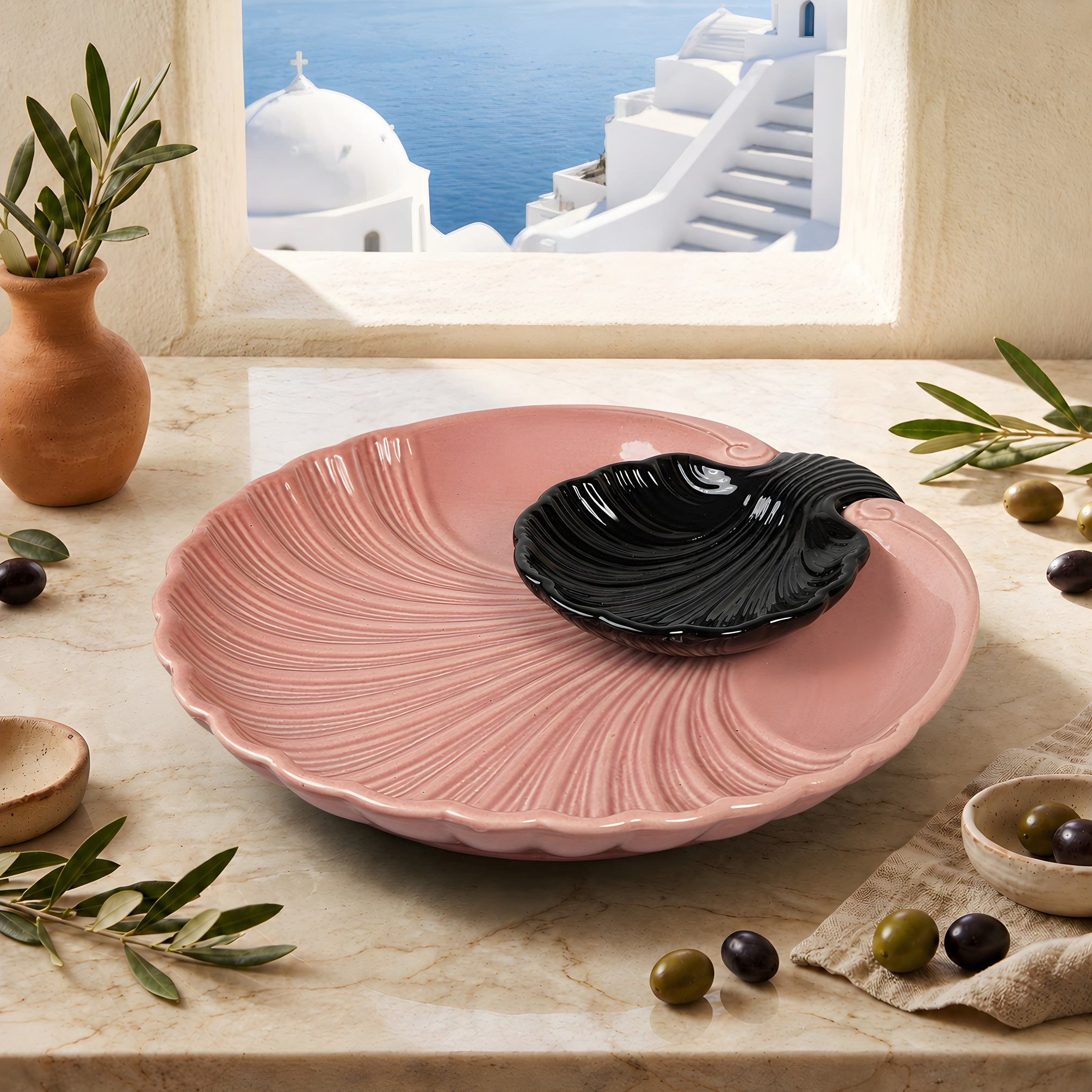 Blush Pink / Black Dip Bowl