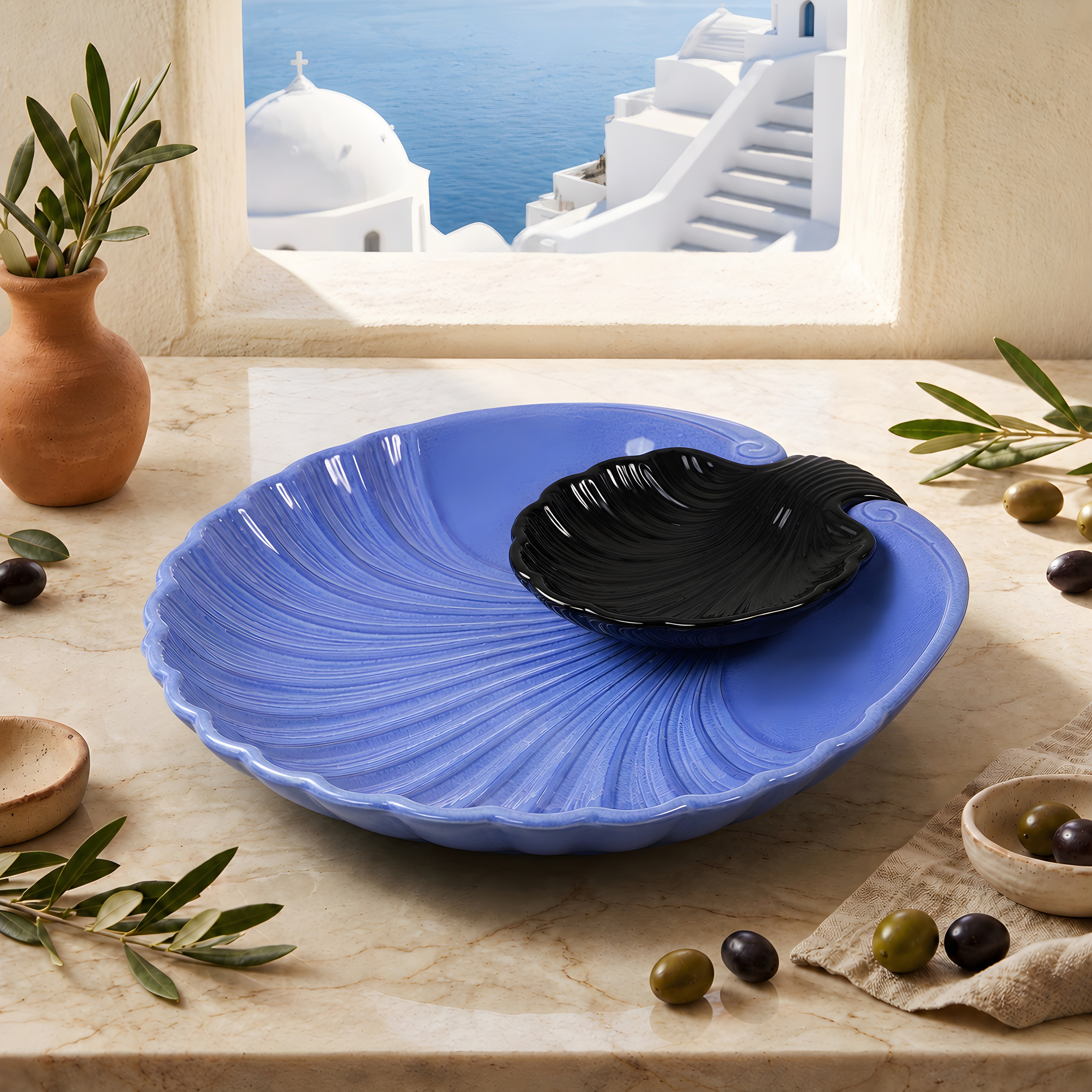 Violet Blue / Black Dip Bowl