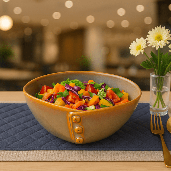 Handcrafted 4-inch ceramic bowl with smooth glaze finish