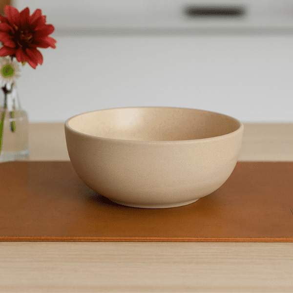 Handcrafted Ceramic Bowl – Soft Beige Matte Finish