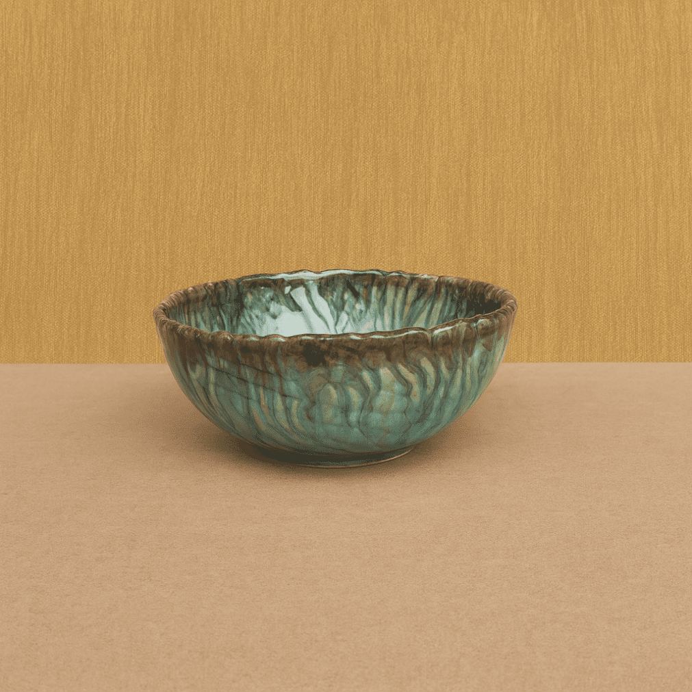 Handcrafted Ceramic Bowl – Aqua Blue Drip Glaze
