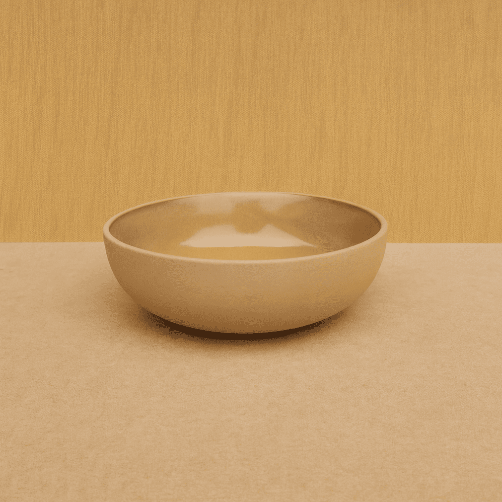 Minimalist Stoneware Bowl – Matte Sand Finish with Warm Glaze Interior